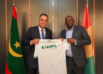 Football africain-Mauritanie: Le président de la FGF Aboubacar Sampil assiste au lancement de la FIFA Talent Academy et au début des travaux  d’agrandissement du stade Cheikha Boïdiya!